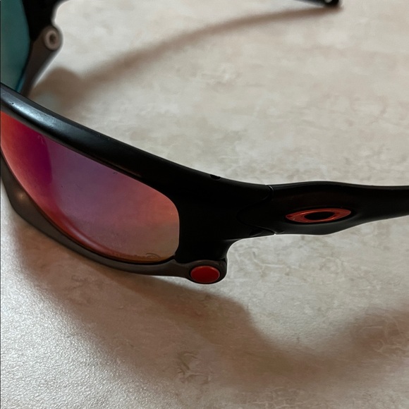 Oakley split Jacket Black Sunglasses with Red Lenses - Picture 6 of 10